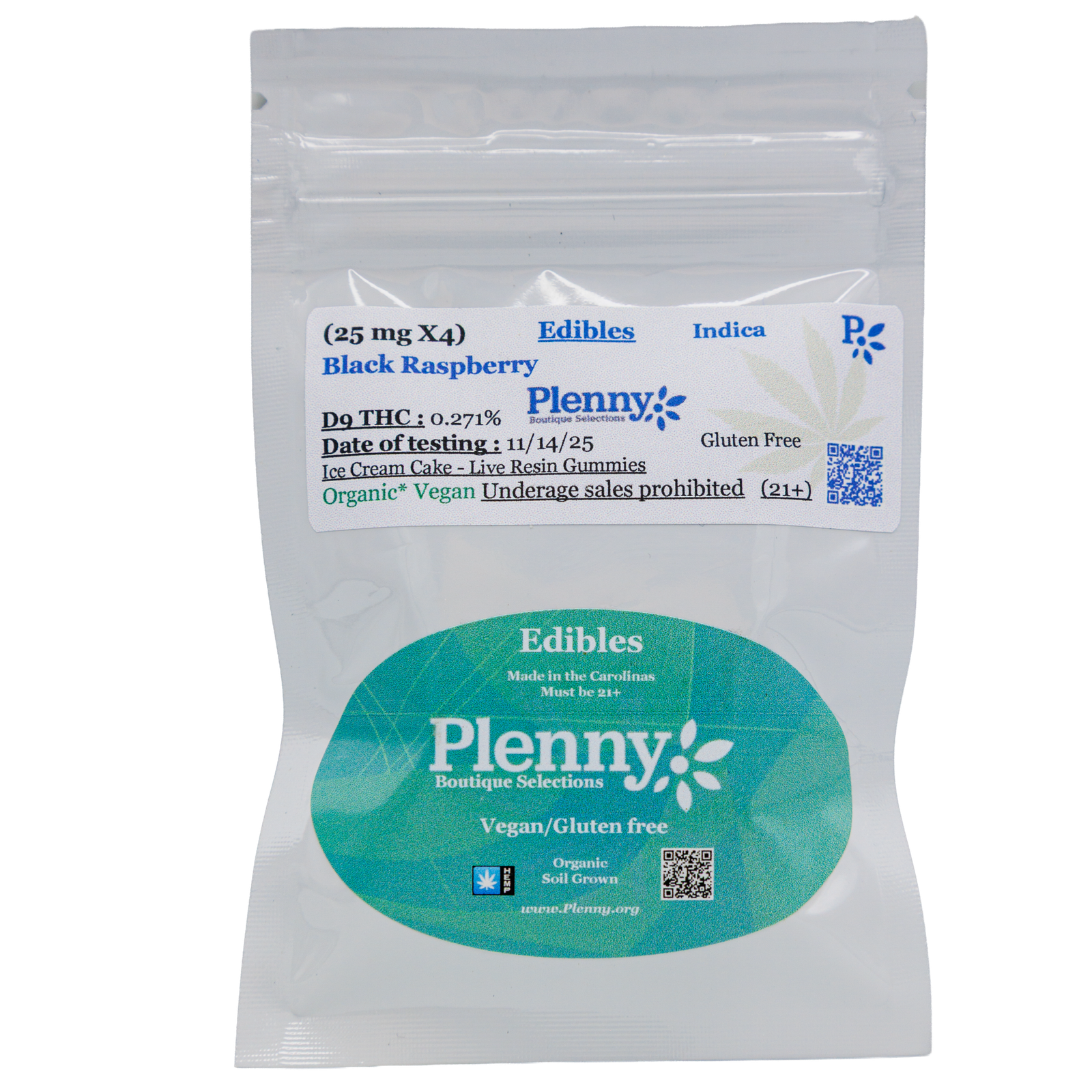 Plenny – Black Raspberry Live Resin Gummies – 100mg / 250mg