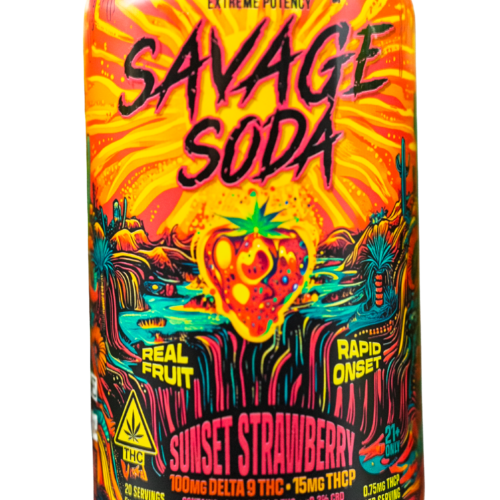 Habit Savage Soda Sunset Strawberry – 100mg Delta 9 + 15mg THCP