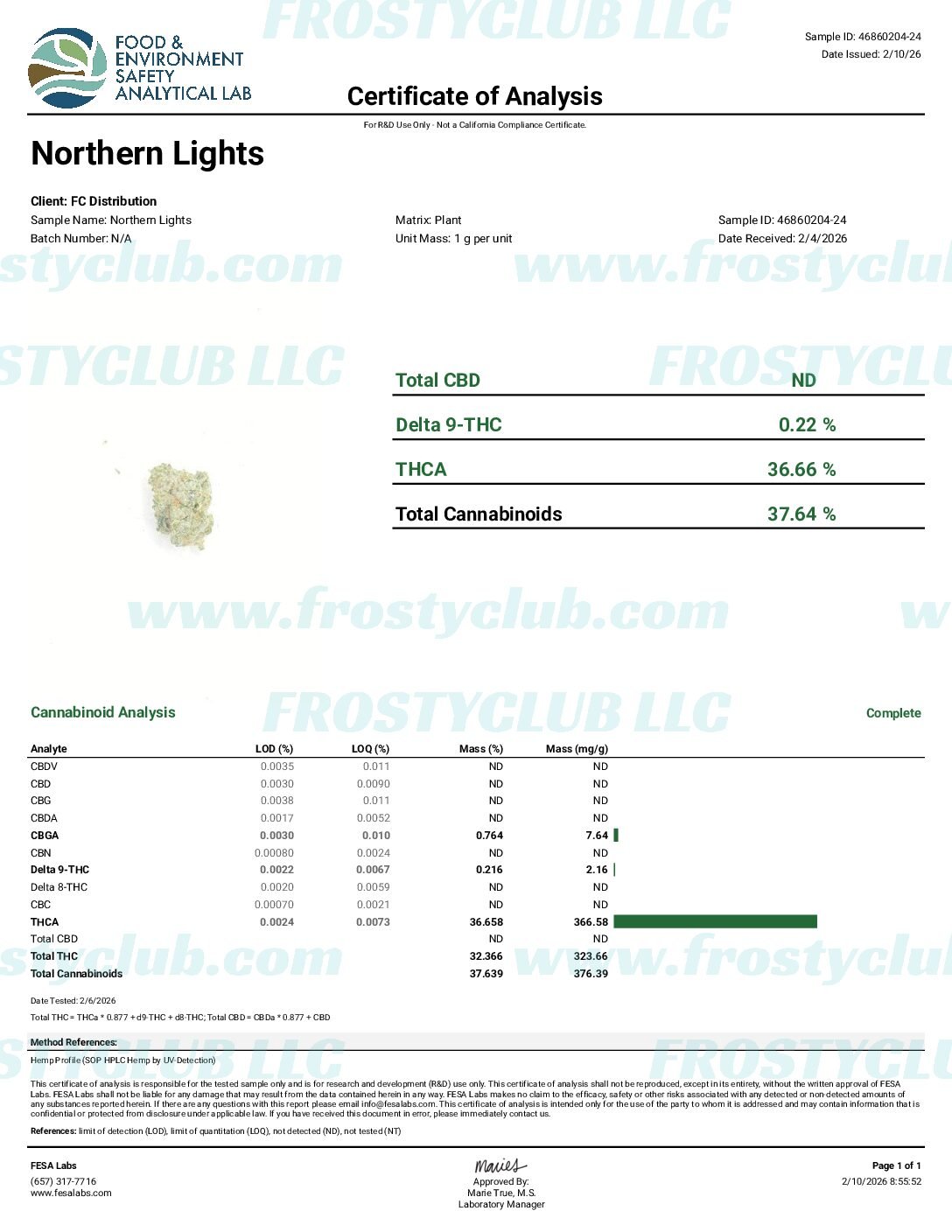 Northern Lights – Indica – (36.66 % THCA) - Image 4