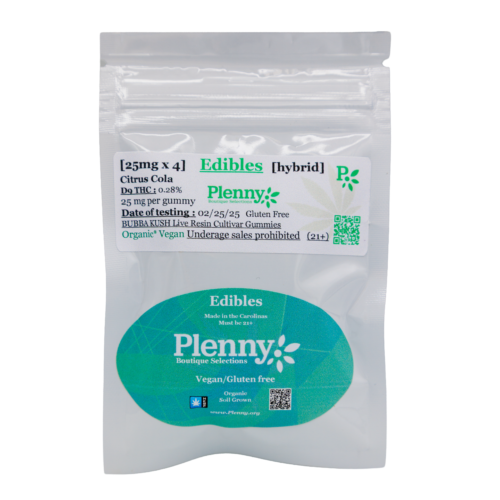 Plenny – Citrus Cola Live Resin Gummies – 100mg / 250mg
