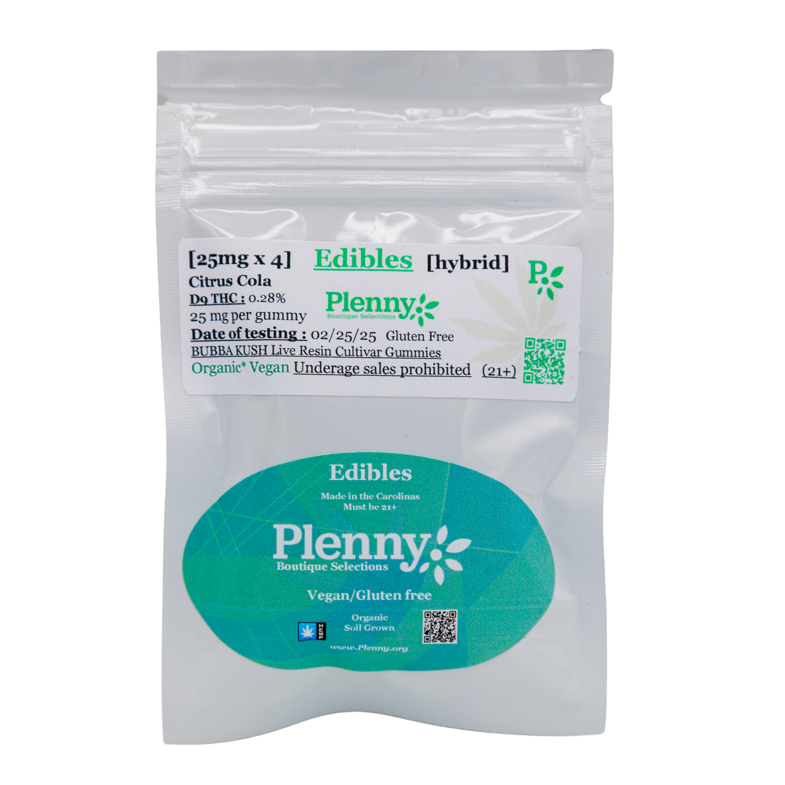 Plenny – Citrus Cola Live Resin Gummies – 100mg / 250mg