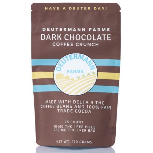 Deutermann Farms dark chocolate coffee crunch with 10mg Delta-9 THC per piece