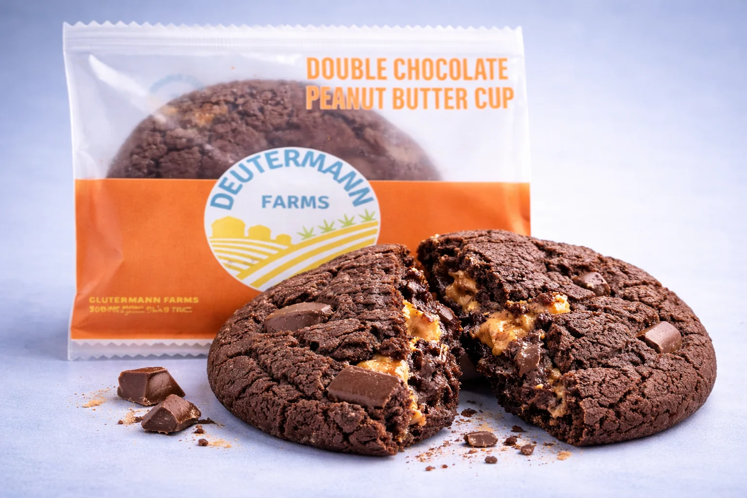 Deutermann Farms double chocolate peanut butter cup Delta-9 THC cookie